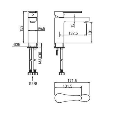 Bocchi Pera Lavabo Bataryası Krom 1020 0001 - BOCCHI (1)
