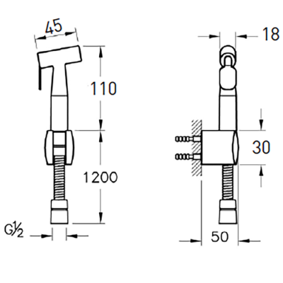 Bocchi Pirinç Taharet Duşu Seti, Kare - BOCCHI (1)