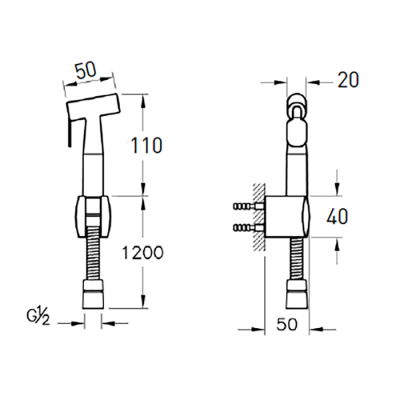 Bocchi Pirinç Taharet Duşu Seti, Yuvarlak - BOCCHI (1)