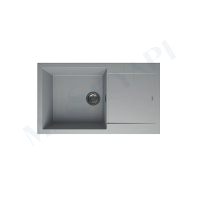 Bocchi Prato 860X500 Tek Gözlü Damlalıklı Urban Grey Granit Eviye - BOCCHI