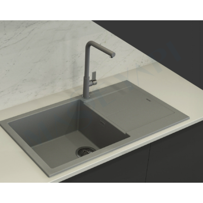 Bocchi Prato 860X500 Tek Gözlü Damlalıklı Urban Grey Granit Eviye - BOCCHI (2)