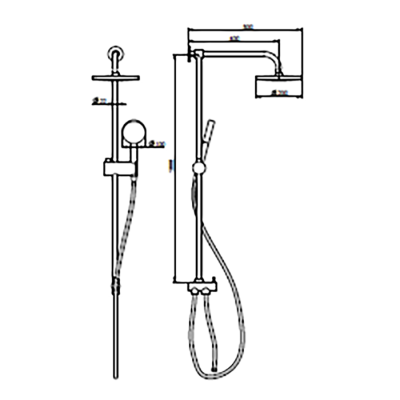 Bocchi Rainsense Compo 200R Yönlendiricili Duş Kolonu - BOCCHI (1)