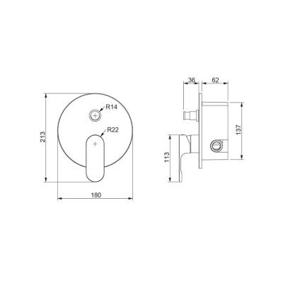 Bocchi Riva Ankastre Banyo Bataryası Krom 1029 0041 - BOCCHI (1)