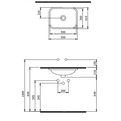 Bocchi Scala 55 cm Tezgahaltı Lavabo Mat Beton - BOCCHI (1)