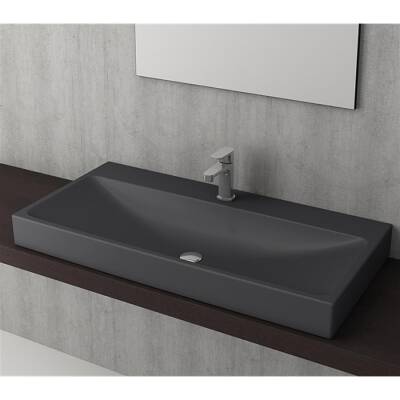 Bocchi Scala Arch Tezgah Üstü Lavabo 100 cm Mat Antrasit 1079-020-0126 - BOCCHI (1)