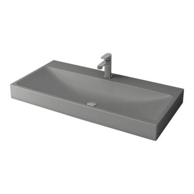 Bocchi Scala Arch Tezgah Üstü Lavabo 100 cm Mat Gri 1079-006-0126 - BOCCHI