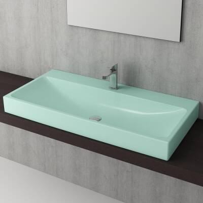 Bocchi Scala Arch Tezgah Üstü Lavabo 100 cm Mat Mint Yeşil 1079-033-0126 - BOCCHI