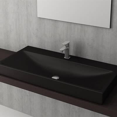Bocchi Scala Arch Tezgah Üstü Lavabo, 100 cm, Mat Siyah 1079-004-0126 - BOCCHI (1)