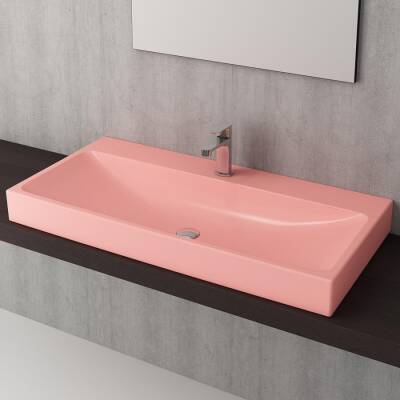 Bocchi Scala Arch Tezgah Üstü Lavabo 100 cm Mat Somon 1079-032-0126 - BOCCHI