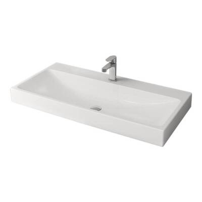 Bocchi Scala Arch Tezgah Üstü Lavabo, 100 cm, Parlak Beyaz 1079-001-0126 - BOCCHI
