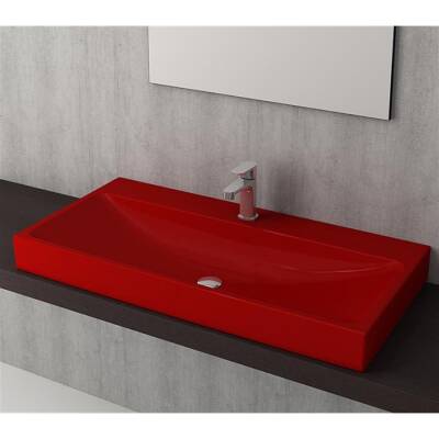 Bocchi Scala Arch Tezgah Üstü Lavabo 100 cm Parlak Kırmızı 1079-019-0126 - BOCCHI (1)