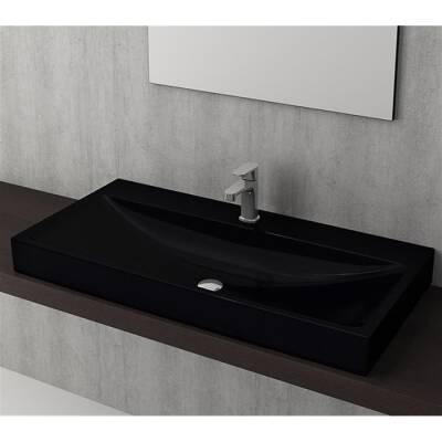 Bocchi Scala Arch Tezgah Üstü Lavabo 100 cm Parlak Siyah 1079-005-0126 - BOCCHI (1)