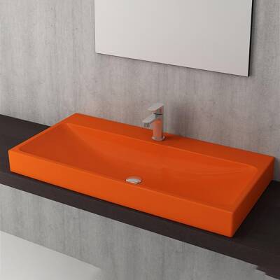 Bocchi Scala Arch Tezgah Üstü Lavabo 100 cm Parlak Turuncu 1079-012-0126 - BOCCHI (1)