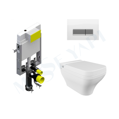 Bocchi Scala Asma Klozet -Mat Beyaz Set ( Kapak Dahil ) + Gömme Rezervuar Seti - BOCCHI