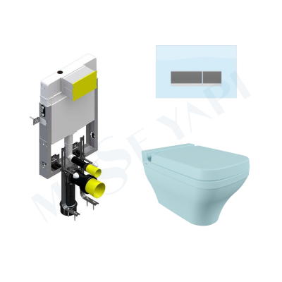 Bocchi Scala Asma Klozet -Mat Buz Mavisi Set ( Kapak Dahil ) + Gömme Rezervuar Seti - BOCCHI