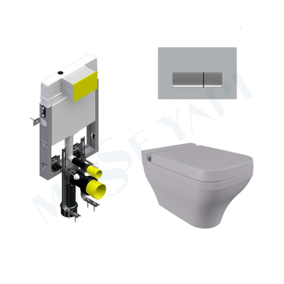 Bocchi Scala Asma Klozet -Mat Gri Set ( Kapak Dahil ) + Gömme Rezervuar Seti - BOCCHI