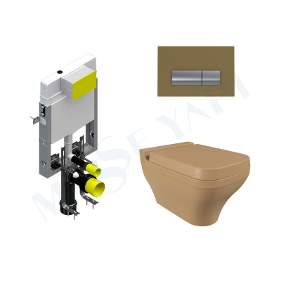 Bocchi Scala Asma Klozet -Mat Kaşmir Set ( Kapak Dahil ) + Gömme Rezervuar Seti - BOCCHI