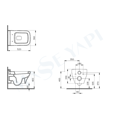 Bocchi Scala Asma Klozet -Parlak Turuncu Set ( Kapak Dahil ) + Gömme Rezervuar Seti - BOCCHI (1)