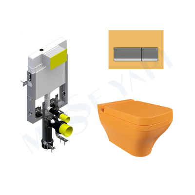 Bocchi Scala Asma Klozet -P.Mandalina Sarisi Set ( Kapak Dahil ) + Gömme Rezervuar Seti - BOCCHI