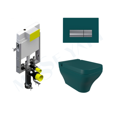 Bocchi Scala Asma Klozet -Taharet Borulu -Mat Petrol Mavisi Set ( Kapak Dahil ) + Gömme Rezervuar Seti - BOCCHI