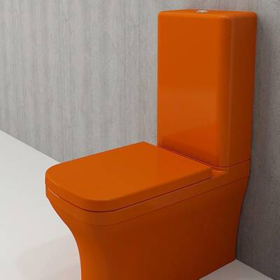 Bocchi Scala Duvara Tam Dayalı Rimless Klozet Parlak Turuncu (Rezervuar ve Kapak Hariç) 1480-012-0128 - BOCCHI (1)