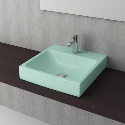 Bocchi Scala Tezgah Üstü Lavabo 48 cm Mat Mint Yeşil 1076-033-0126 - BOCCHI