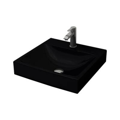 Bocchi Scala Tezgah Üstü Lavabo 48 cm Parlak Siyah 1076-005-0126 - BOCCHI