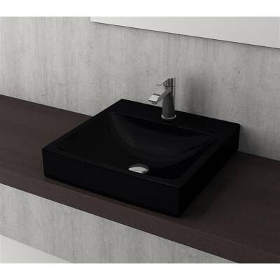 Bocchi Scala Tezgah Üstü Lavabo 48 cm Parlak Siyah 1076-005-0126 - BOCCHI (1)