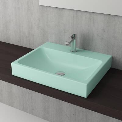 Bocchi Scala Tezgah Üstü Lavabo 60 cm Mat Mint Yeşil 1077-033-0126 - BOCCHI
