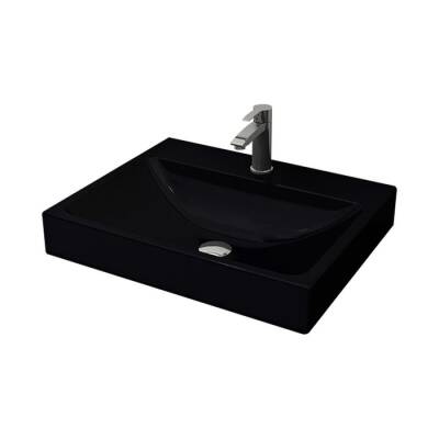 Bocchi Scala Tezgah Üstü Lavabo 60 cm Parlak Siyah 1077-005-0126 - BOCCHI