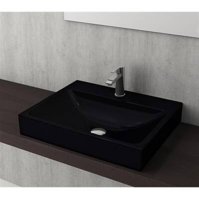 Bocchi Scala Tezgah Üstü Lavabo 60 cm Parlak Siyah 1077-005-0126 - BOCCHI (1)