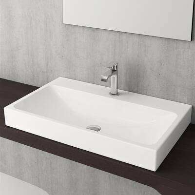 Bocchi Scala Tezgah Üstü Lavabo 80 cm Parlak Beyaz 1078-001-0126 - BOCCHI (1)