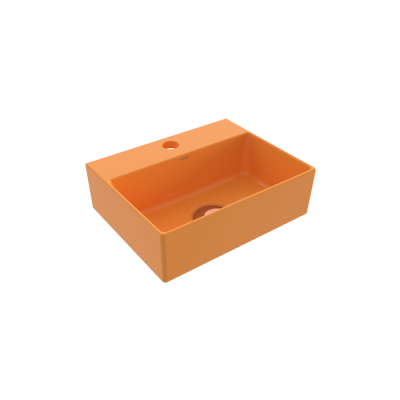 Bocchi Slim Lİne Dikdörtgen Lavabo 30x24 cm Parlak Mandalina Sarısı - BOCCHI
