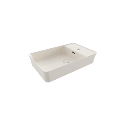 Bocchi Slim Line Dikdörtgen Lavabo 60x38 cm Parlak Bisküvi - BOCCHI