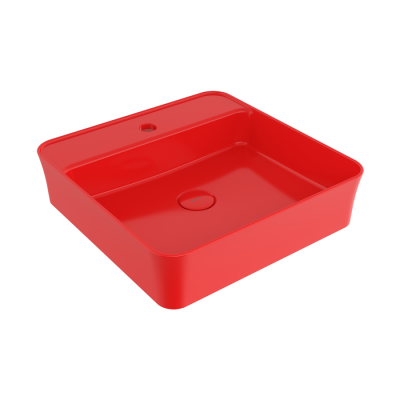Bocchi Slim Line Kare Lavabo 45x45 cm Parlak Kırmızı - BOCCHI