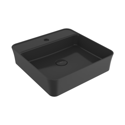 Bocchi Slim Line Kare Lavabo 45x45 cm Parlak Siyah - BOCCHI