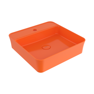 Bocchi Slim Line Kare Lavabo 45x45 cm Parlak Turuncu - BOCCHI