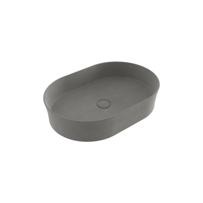 Bocchi Slim Line Oval Lavabo 55x38 cm Mat Beton - BOCCHI