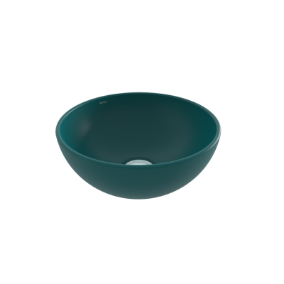 Bocchi Slim Line Vessel Yuvarlak Mini Lavabo 26 cm Mat Petrol Mavisi - BOCCHI