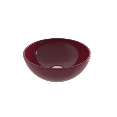 Bocchi Slim Line Vessel Yuvarlak Mini Lavabo 26 cm P.Burgonya Bordosu - BOCCHI