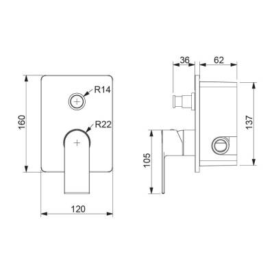 Bocchi Smart Ankastre Banyo Bataryası Krom 1012 0041 - BOCCHI (1)