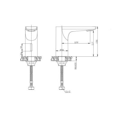 Bocchi Smart Fotoselli Lavabo Bataryası Tek Su Girişli Krom 4000 0024 - BOCCHI (1)