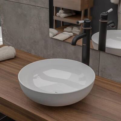 Bocchi Sottile Slim Line Çanak Lavabo 38 cm Parlak Beyaz 1494-001-0125 - BOCCHI (1)