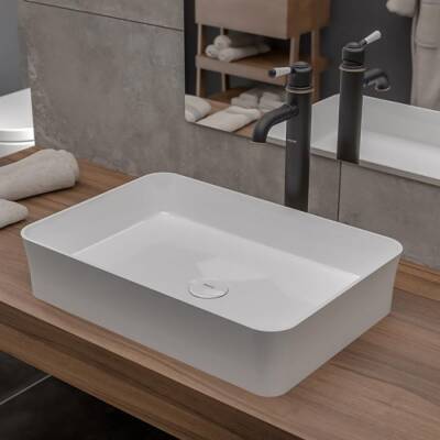 Bocchi Sottile Slim Line Çanak Lavabo 55 Cm Parlak Beyaz 1476-001-0125 - BOCCHI (1)