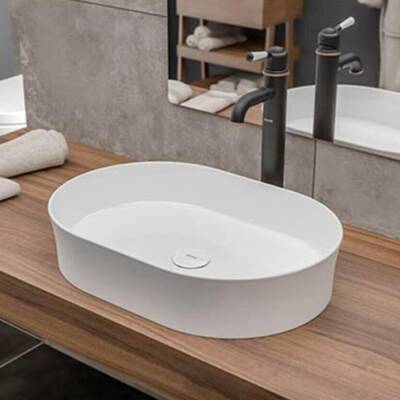 Bocchi Sottile Slim Line Çanak Lavabo 55 Cm Parlak Beyaz 1521-001-0125 - BOCCHI (1)