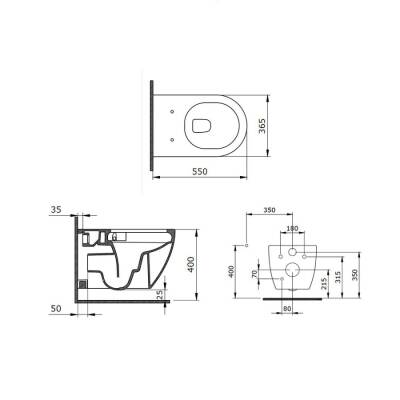 Bocchi Speciale Jet Flush Asma Klozet Mat Beyaz Kapak Hariç 1171-002-0128 - BOCCHI (2)