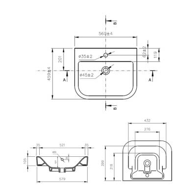 Bocchi Speciale Lavabo 56 cm Parlak Beyaz 1448-061-0126 - BOCCHI (1)