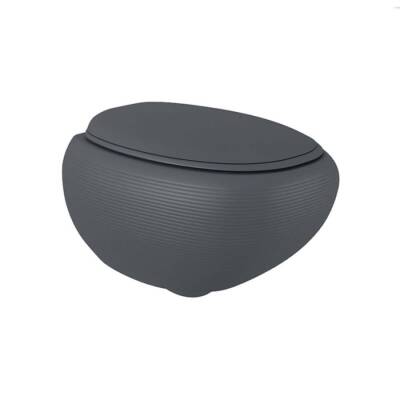 Bocchi Strata Asma Klozet Rimless Kanalsız Mat Antrasit Kapak Hariçtir 1412-020-0128 - BOCCHI