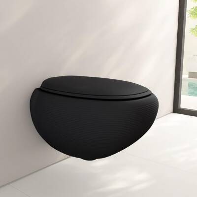 Bocchi Strata Asma Klozet Rimless Mat Siyah Kapak Hariçtir 1412-004-0128 - BOCCHI (1)