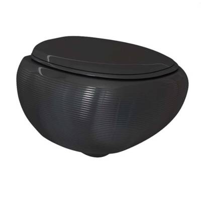 Bocchi Strata Rimless Asma Klozet Kanalsız Parlak Siyah Kapak Hariçtir 1412-005-0128 - BOCCHI